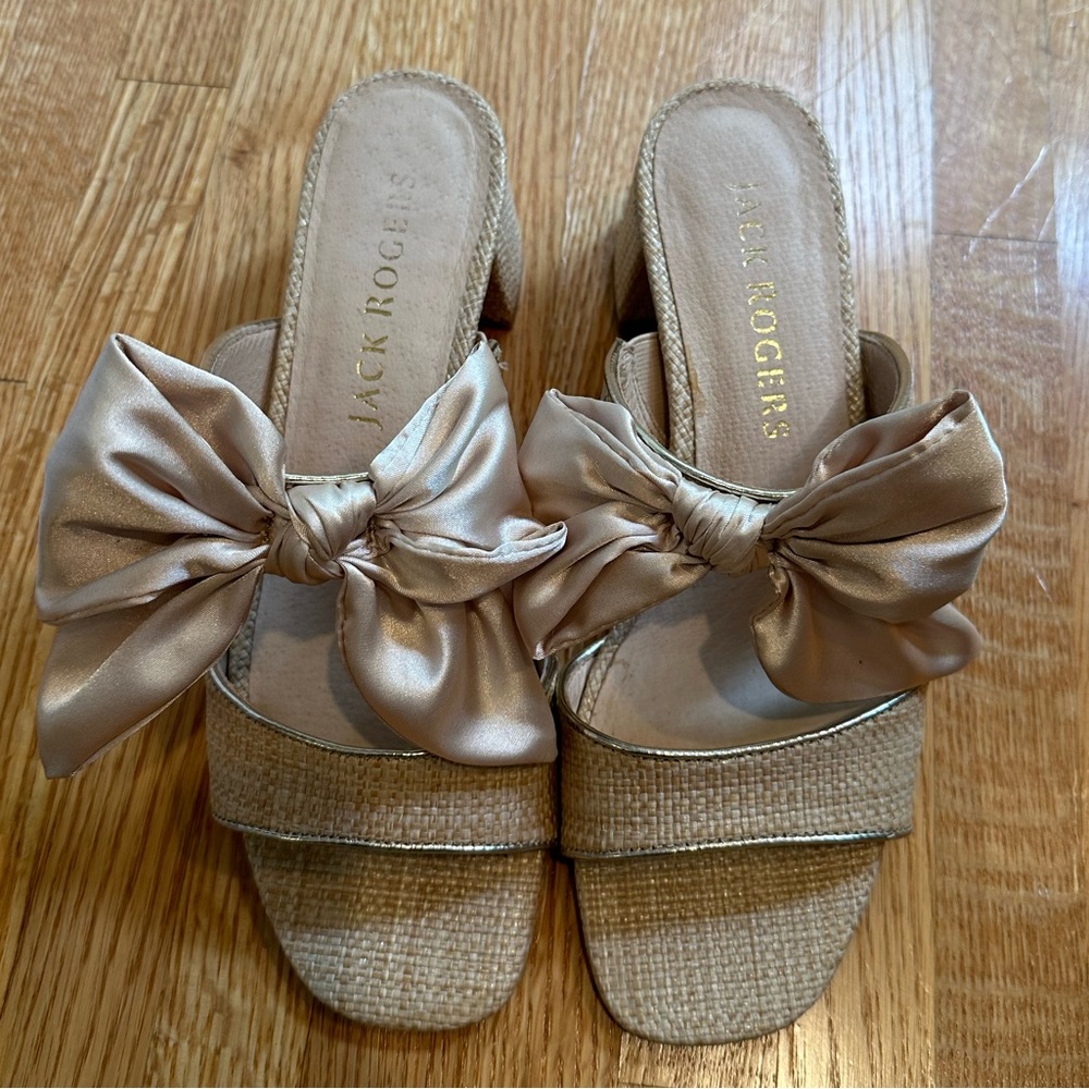 Jack Rogers Bow and Rattan Sandals Size 8 GREAT condition